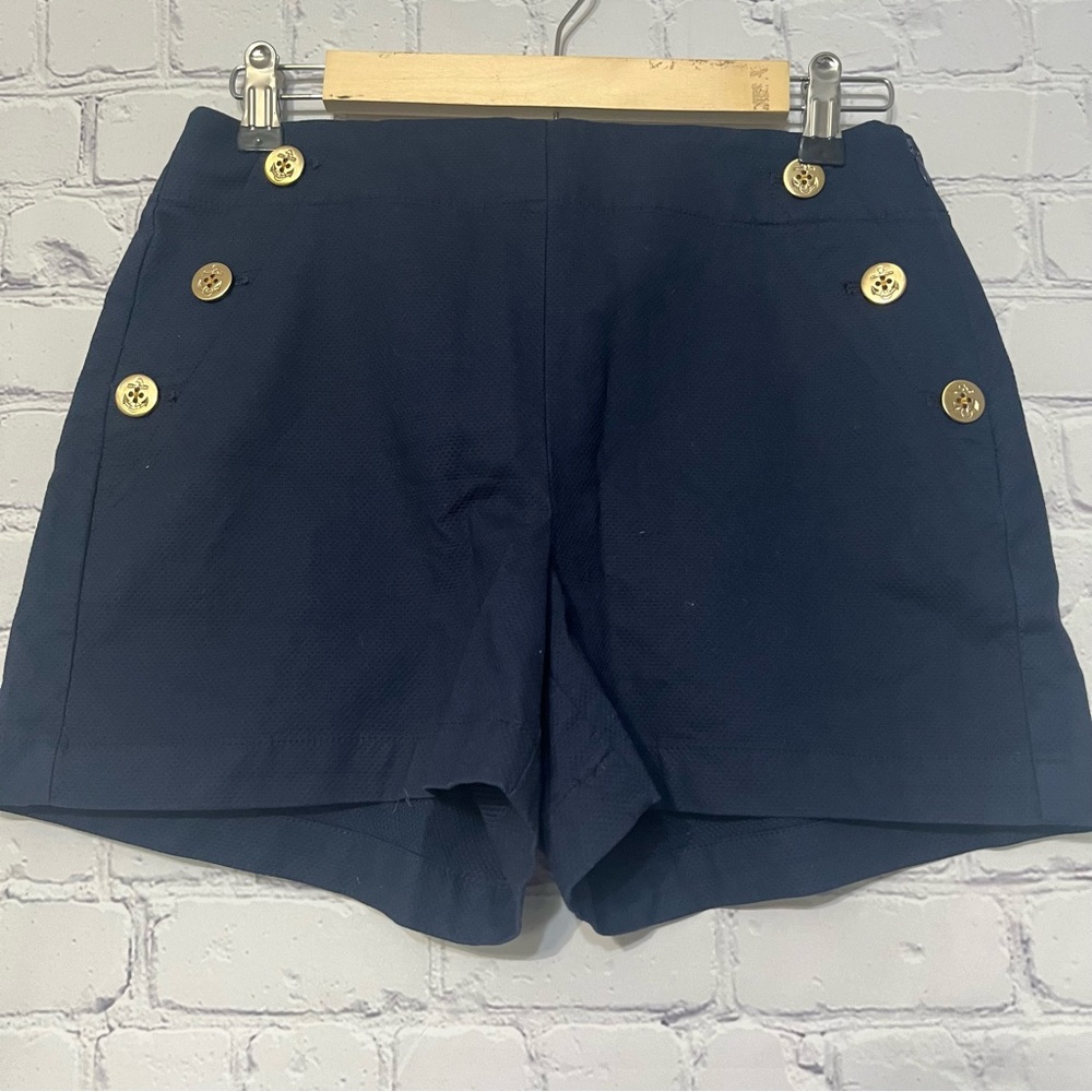 J. Crew Womens Sailor Short in Stretch Piqué Cotton Navy Blue Nautical Size 2 - Picture 3 of 8